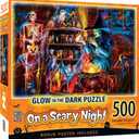 MasterPieces Halloween Jigsaw Puzzle - On a Scary Night 500 Piece Glow in the Dark - Age 14+