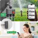 WiFi Sprinkler Timer 3 Zone with 984 FT Range, 3 Outlet Smart Water Timer for Garden Hose with Strong Wall Penetration/Rain Delay/Alexa & Google Voice/App Control, Water Hose Timers for Garden & Lawn