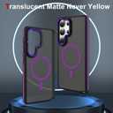 AIGOMARA Magnetic for Samsung Galaxy S25 Ultra Case with Invisible Camera Stand, [Compatible with Magsafe] [Military-Grade Protection] Slim Anti Scratch Protective Case Women Girls 6.9", Black/Purple