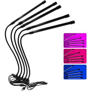 Marhynchus LEDs Grow Light, Full Spectrum USB Plant Light, Adjustable Timing 9 Gear Dimming (Five Tubes -50W)