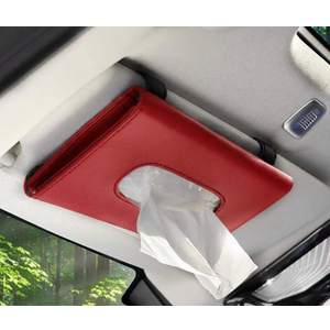 Aerovia Car Tissue Holder, Easy to take tissues, no Bending Down, no Distraction, no Impact on Driving, Space-Saving, Leather Texture, Durable and Good-Looking, Easy to Clean 2Pack（Red）