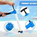 18" X 25" 2 Pcs Hand Bilge Pump with Hose, Portable Manual Water Pumps for Boats, Kayak, Canoe, Dinghy, Heavy Duty Hand Pump Siphon for Marine, Pool, Inflatable Trampoline (White and Blue)
