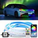 Chemini Car LED Hood Light Strip,60-Inch 12V RGB Multicolor LED Hood Light Strip with APP & Remote Control, Flexible Waterproof Exterior Daytime Running Lights for SUV,Truck,Car-1Pcs