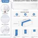 6 Pack White Cheesecloth Table Runner 35 x 120 inch Boho Rustic Gauze Table Runner 10 FT Long, Semi Sheer Cheese Cloth Runner for Wedding Party Banquet Baby Shower Birthday Decoration