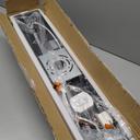 JACKYLED Bathroom Light Fixture, Modern 4-Light Vanity Lights with Art Glass Shades, 3 Color Temperatures LED Bathroom Lighting Fixture Over Mirror, 20W 1200 Lumen 30° Adjustable, Amber Glass