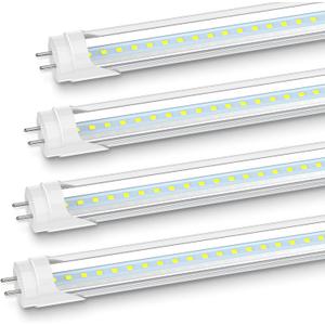 JESLED 36 Inch LED Tube Light, 3FT T8 Hybrid Type A+B, 14W 1600LM 5000K Daylight, Plug & Play or Ballast Bypass, F25T8 Fluorescent Replacement, Clear Cover, 4 Pack, ETL Listed