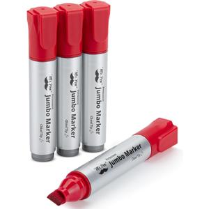 Mr. Pen- Jumbo Permanent Markers, 4 Pack, Red, Chisel Tip, Large Permanent Markers