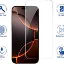 2 Pack Privacy Screen Protector + 2 Pack HD Tempered Glass Screen Protector for iPhone 16 Pro Max [6.9 inch], Dynamic Island Compatible, 9H Tempered Glass Film, Anti-Scratch, Case Friendly, Bubble Free
