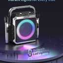 Portable Karaoke Machine, with Wireless Microphones, Bluetooth Party Speaker with LED Lights, Loud Subwoofer, USB/AUX, Outdoor Karaoke Speaker for Adults & Kids, Home & Party