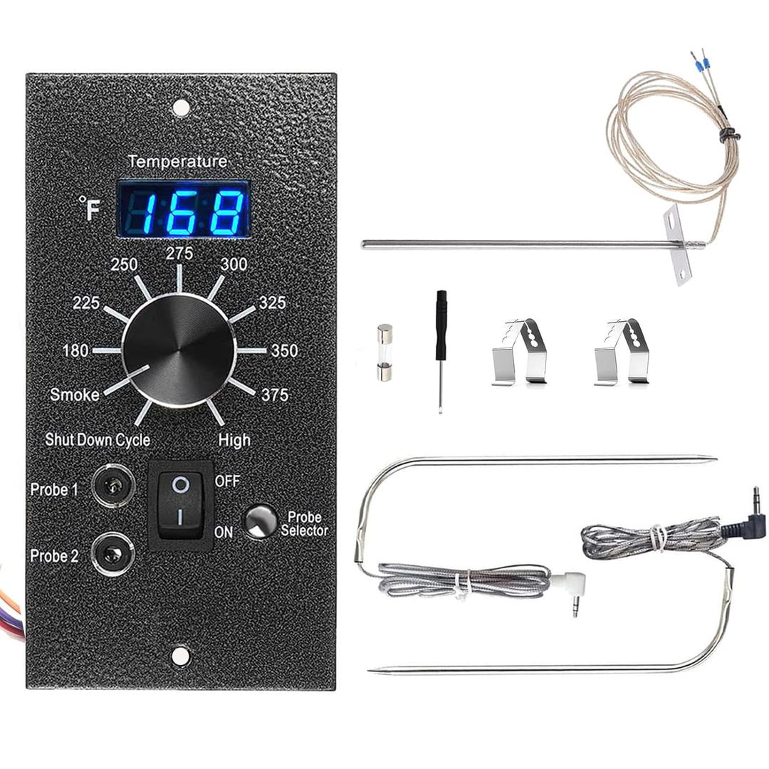 Digital Thermostat Kit Replacement for Traeger Pellet Grills, Traeger Pro Controller Upgrade Thermometer Control Panel Replacement Parts, with RTD Temperature Sensor and Dual Meat Probes