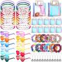 Geiserailie 144 Pcs/24 Set Party Favors Friendship Gifts Include Bead Bracelets Disco Ball Keychains Heart Sunglasses Scrunchies Gift Bags for Girls Fans Party Supplies Birthday Decorations
