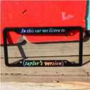 in This car we Listen to Taylors Version License Plate Frame,Mental Black License Plate Frame with Laser Bling Letter,Wonderful for Car,Gifts!