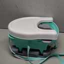 Ingenuity by Summer Unisex Deluxe Comfort Folding Booster Seat with Feeding Tray, Chair Straps Secure Booster, and Removable Seat Pad, Grey (6 Month - 3 Year, Teal)