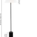 Somerset 64" Tall Floor Lamp with Fabric Shade in Blackened Bronze/White
