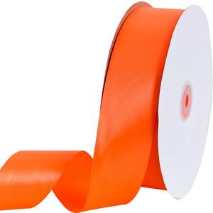 TONIFUL 1-1/2 Inch (40mm) x 100 Yard Orange Wide Satin Ribbon Solid Fabric Ribbon for Gift Wrapping Chair Sash Valentine's Day Wedding Birthday Party Decoration Hair Floral Craft Sewing