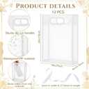 Aliceset 12 Pcs Clear Plastic Gift Bag with Die Cut Handles Reusable PP Favor Bag with Ribbon for Wedding Bridal Birthday Baby Shower Party Small Business, 7x10x3.15 Inch(White), 1 Count