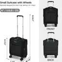 Hanke Underseat Carry On Luggage with Wheels, Lightweight Small Suitcase Airline Approved 16 Inch Softside Personal Item Travel Bag for Women Men, Compact Under Seat Luggage with Spinner Wheels,Black