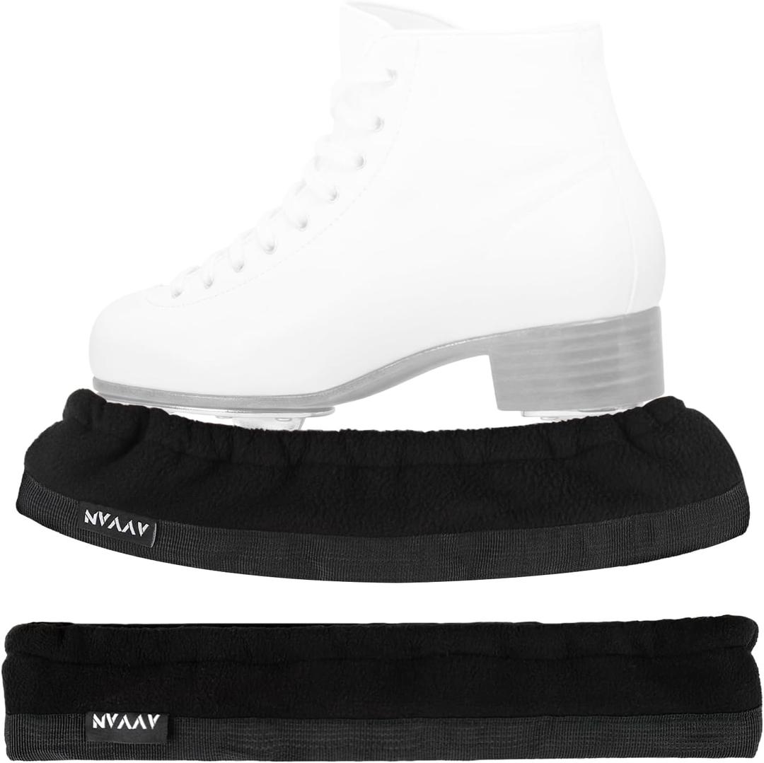 Ice Skate Blade Covers with 2" Thickened & Widened Bottom, Cut-Resistant Nylon & Double-Layer Polar Fleece Blades Protector Guards for Hockey Skates, Figure Skates, Ice Skates, Speed Skates