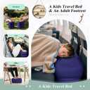 Inflatable Foot Rest Pillow for Airplane - Kids Car Bed with 3 Layers Height Adjustable,Portable Leg Rest for Under Desk,Travel Essentials Great for Office,Home,On Road,Leak-Proof