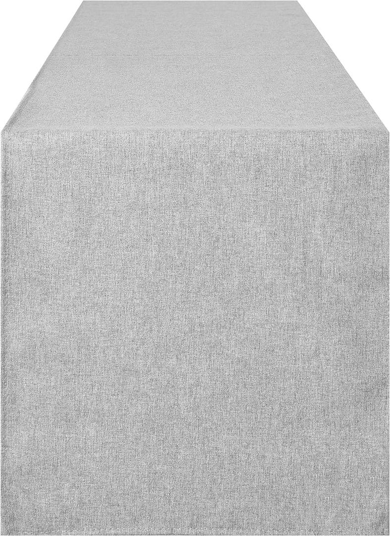 Table Runner 13 x 108 Inches Long, Cotton Linen Farmhouse Style Grey Table Linen for Kitchen Dining Coffee Table Parties Wedding Home Decor (Modern-Grey, 13 x 108)
