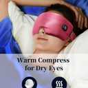 Heated Eye Mask for Dry Eyes - Silk Cordless Warm Eye Compress Moist Heat, Eye Heating Pad for Stye Treatment, Tired Eyes, Sleep, Travel, Washable, Rechargeable, Pink