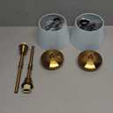 UMEXUS Small Cordless Lamp Rechargeable Table Lamps Set of 2, Dimmable Battery Operated Lights, Portable Accent Light for Side Table Restaurant Dining Outdoor, Blue Fabric Shade, Antique Brass