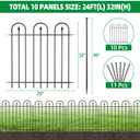 BOWDIMS Garden Fence Animal Barrier - 10 Panels, 32 in(H) x 24 ft(L) No Dig Garden Fence, Arched Decorative Garden Fence Border with Ground Stakes, Rustproof Metal Fencing for Yard Patio Dog Rabbit