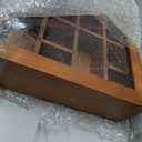 Maxdot Brown Shot Glass Display Case with Removable Shelves, 21 Slot