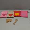 Shappy 16 Packs Valentine's Day Burlap Bag Heart Gift Bags Small Drawstring Wedding Favor Sacks Jewelry Candy Pouches Linen Pockets with DIY Tags Rope for Christmas, Gold, Red, Pink