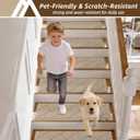COSY HOMEER Edging Stair Treads Non-Slip Carpet Mat 28inX9in Indoor Stair Runners for Wooden Steps, Edging Stair Rugs for Kids and Dogs, 100% Polyester TPE Backing(4pc, Beige)