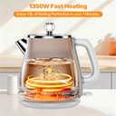 Retro Electric Kettle 1.8L, All Stainless Steel Hot Water Electric Kettle for Boiling Water, BPA Free Tea Kettle, 1350W Fast Boil, Auto Shut Off & Boil-Dry Protection (Beige, L)