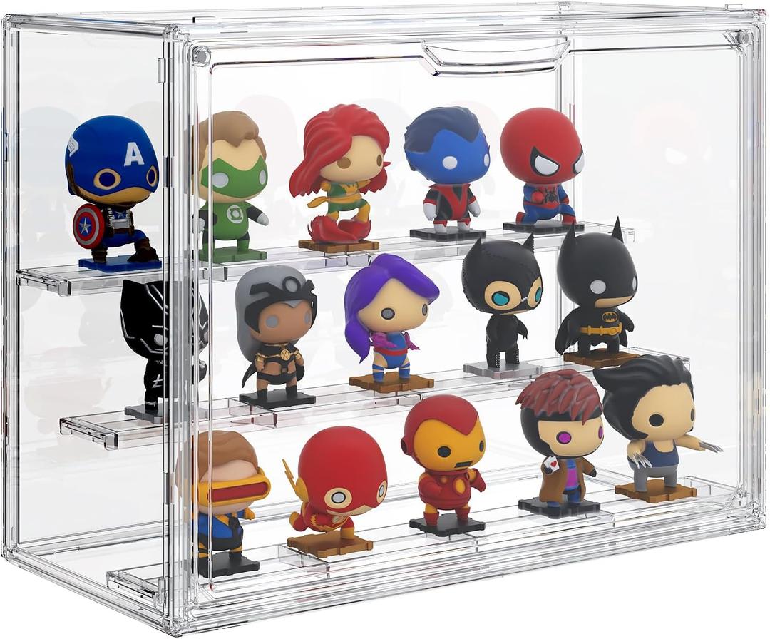 Acrylic Display Case 3 Tiers Clear Figure Display Cases for Collectibles Stackable Large Storage Box with Magnetic Door Dustproof Showcase (Medium) Acrylic Display Case 3 Tiers Clear Figure Display Cases for Collectibles Stackable Large Storage Box with Magnetic Door Dustproof Showcase (Medium)