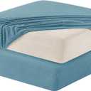 Hokway 2 Piece Couch Cushion Slipcovers Stretch Reversible Cushion Replacement Slipcovers Sofa Cushion Covers(Smoky Blue, 2)