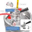 Keg Coupler for Sankey D System Beer Keg Tap Dispenser-304 Stainless Steel Probe, Beer Kegerator Tap D-Type Sankey Keg Coupler fit for I.D1/4", 3/16" Draft Beer Line & 5/16'' Gas Line with Hose Clamps