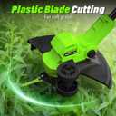 SEYVUM String Trimmer, 20V 12-inch Cordless Weed Trimmer with Auto Line Feed, 2 X 2.0Ah Battery Powered Lawn Edger with 5 Pcs Spool Line & 8 Pcs Plastic Blades, Fast Charger Included, Green