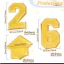 Tellingyou 3 Pcs 13.7" 2026 Graduation Fillable Letter, Plastic Number Trays for Food 2026, Charcuterie Number, Grad Fillable Letter for Class of Congrats Grad Party Supplies(2026, Gold)