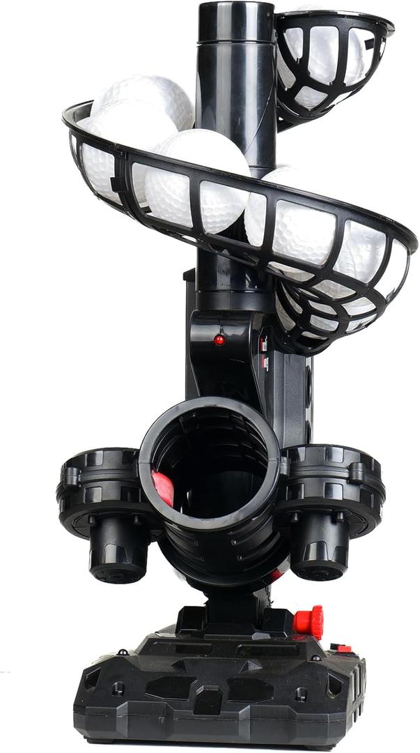 Furlihong Baseball Pitching Machine, 4 Adjustable Angles, 3 Pitch Angles, Power Bank/Battery Powered,for Beginners (Black)