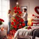 Thyle 12 Pcs Valentines Day Decorations Tree Ornaments Extra Large Red Heart Rose Picks Heart Cute Valentines Picks for Valentine's Day Tree Topper Home Vase Wedding Office Decor