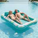 Inflatable Tanning Pool Lounger Float, Stonful 87" x 63" Pool Floats Adult with Pillow & Cup Holder, 4 in 1 Water Filled Inflatable Sun Tan Tub Tanning Bed for Swimming Pool Backyard Beach (Green-XL)