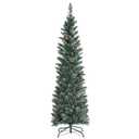 5 ft. Green Unlit Flocked Pencil Artificial Christmas Tree with w/Pine Cones