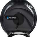 San Jamar Oceans Plastic Single Jumbo Bath Tissue Dispenser, 3.25" Core, Black Pearl, 1 Count (Pack of 1)