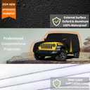 7 Layers Car Cover Custom Fit Jeep Wrangler 2 Door JK JL CJ YJ TJ Sahara 1987-2025, Heavy Duty Waterproof All Weather Full Exterior Cover Outdoor Protection with Door Zipper & Cotton, Black