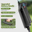 Battery Powered Sprayer Wand with 32.8FT Extended Hose, Electric Garden Sprayer with 3 Speeds & Battery Indicator, 4 Nozzles, 7.4V Portable Weed Sprayer for Lawn Care, Fertilizing, Watering