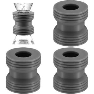 3 Pack Bottle Emptying Kit Soap & Lotion Bottles Saver Connector Coupler Transfer Connector Between Bottles for Soap, Lotion, Shampoo, Conditioner, 1.54 x 1.61 Inches(Grey)