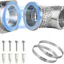 Upgraded Magnetic Dryer Vent Connector Kit, Quick Connect for 4" Dryers, Airtight Seal, Easy to Clean, Applicable to Most Dryers, Including a 2.6ft 4" Duct and two Clamps