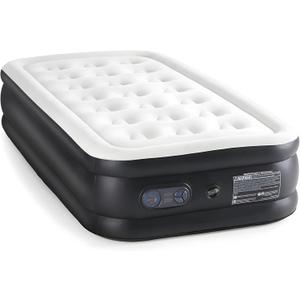 YSSOA Twin Camping Air Mattress with Built-in Electric High-Speed Pump, 18" Bed Height, Blow Up Inflatable Airbed with Carrying Bag, Best for Home Guests & Travel, Waterproof Foldable Portable