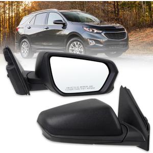Right Passenger Side Mirror Compatible With 2018 2019 2020 2021 2022 2023 2024 Chevy Equinox With Manual Folding Power Glass Heated Matte Black Replace#84225383(5Pins)