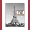 upsimples 11x14 Picture Frame, Display Pictures 8x10 with Mat or 11 x 14 Without, Wall Hanging Photo Frames, Red, 1 Pack