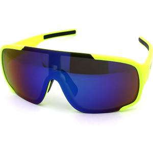 Kush Mens Exposed Mirror Lens Racer Shield Plastic Sunglasses