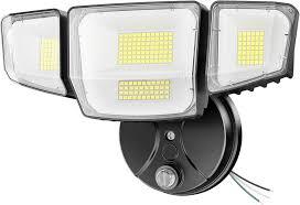 Abovizo 90W Flood Lights Outdoor, 10000LM Dusk to Dawn Outdoor Lighting, IP65 Waterproof, 6500K Daylight, 4 Heads LED Security Light for Garage, Yard, Porch (Black)